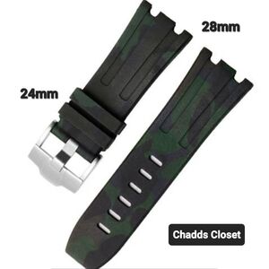 28mm X 24mm Luxury Style Rubber Watch Band Compatible With AP Style Cases